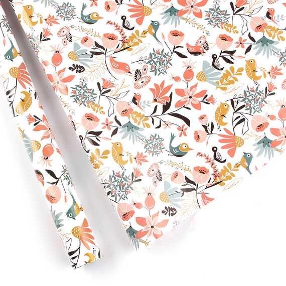 Floral Wrapping Paper Sheet, Premium Wrapping Paper, Eco Friendly Gift Wrap  70cm x 50cm, 80gsm