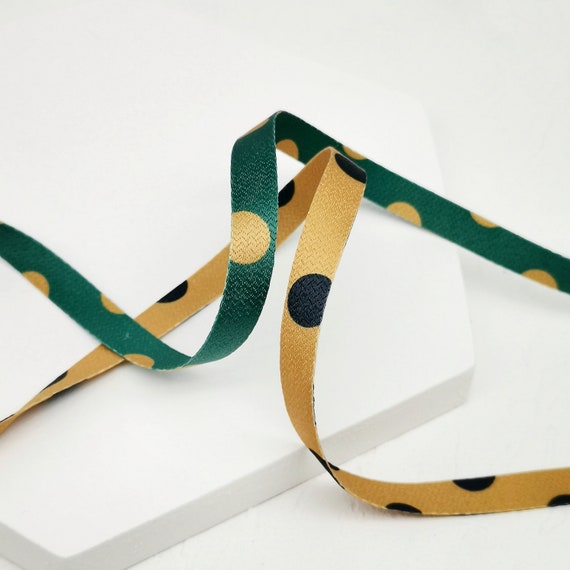Spotty Ribbon, Satin Finish Ribbon, Polka Dot Ribbon in Green, Gold, Thin  Ribbon for Gift Wrapping, Hair Accessories, Premium Ribbon. 