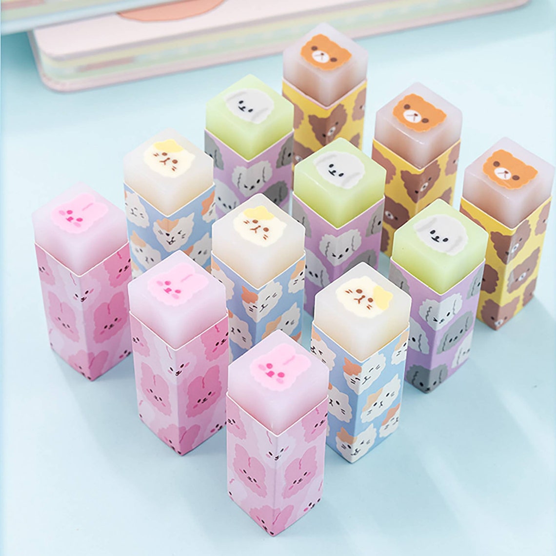 2 x Cat Erasers Cute Cats Pencil Rubber Novelty Cat Etsy