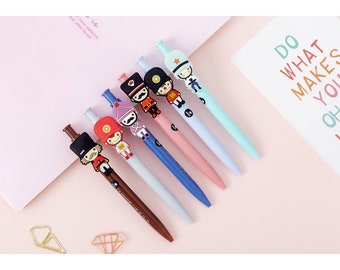 Cute Guards Ballpoint Pen, Character Pen, Blue Ink Ballpoint Pen, Kawaii Stationery