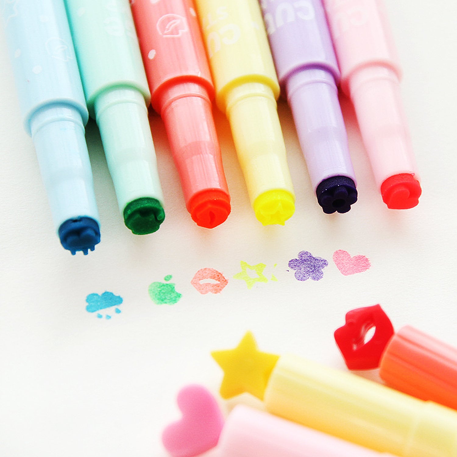 Cute Stamps, Neon Marker Pens, Highlighters, School Supplies, Kawaii  Stationery, Korean Stationery -  日本