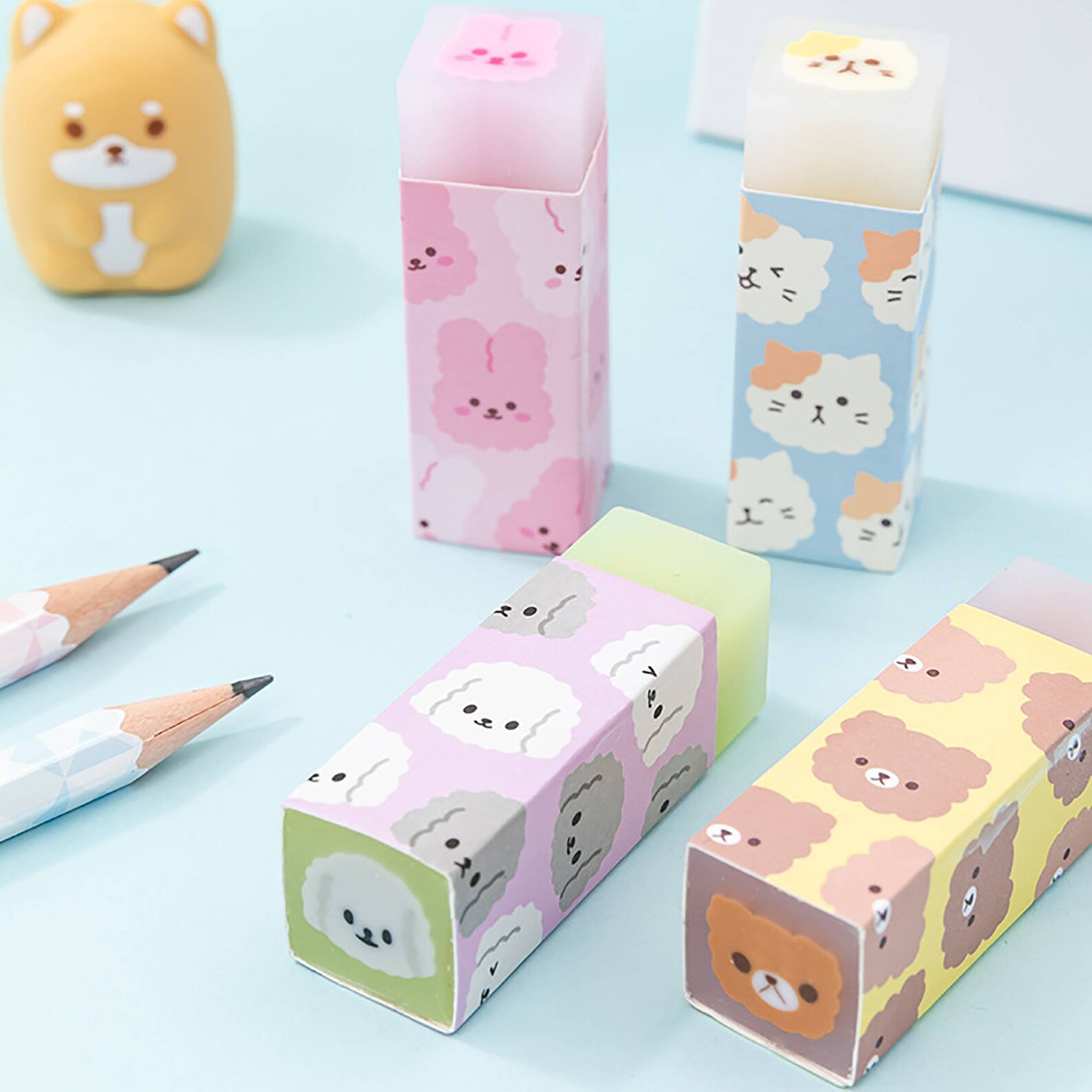 2 x Cat Erasers Cute Cats Pencil Rubber Novelty Cat Etsy