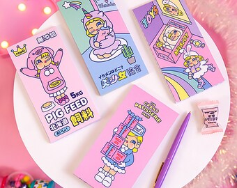 Unicorn Memo Pad, Colourful Notepad, Fun Japanese Stationery, Cartoon Notepad, School Supplies, 60 Sheets