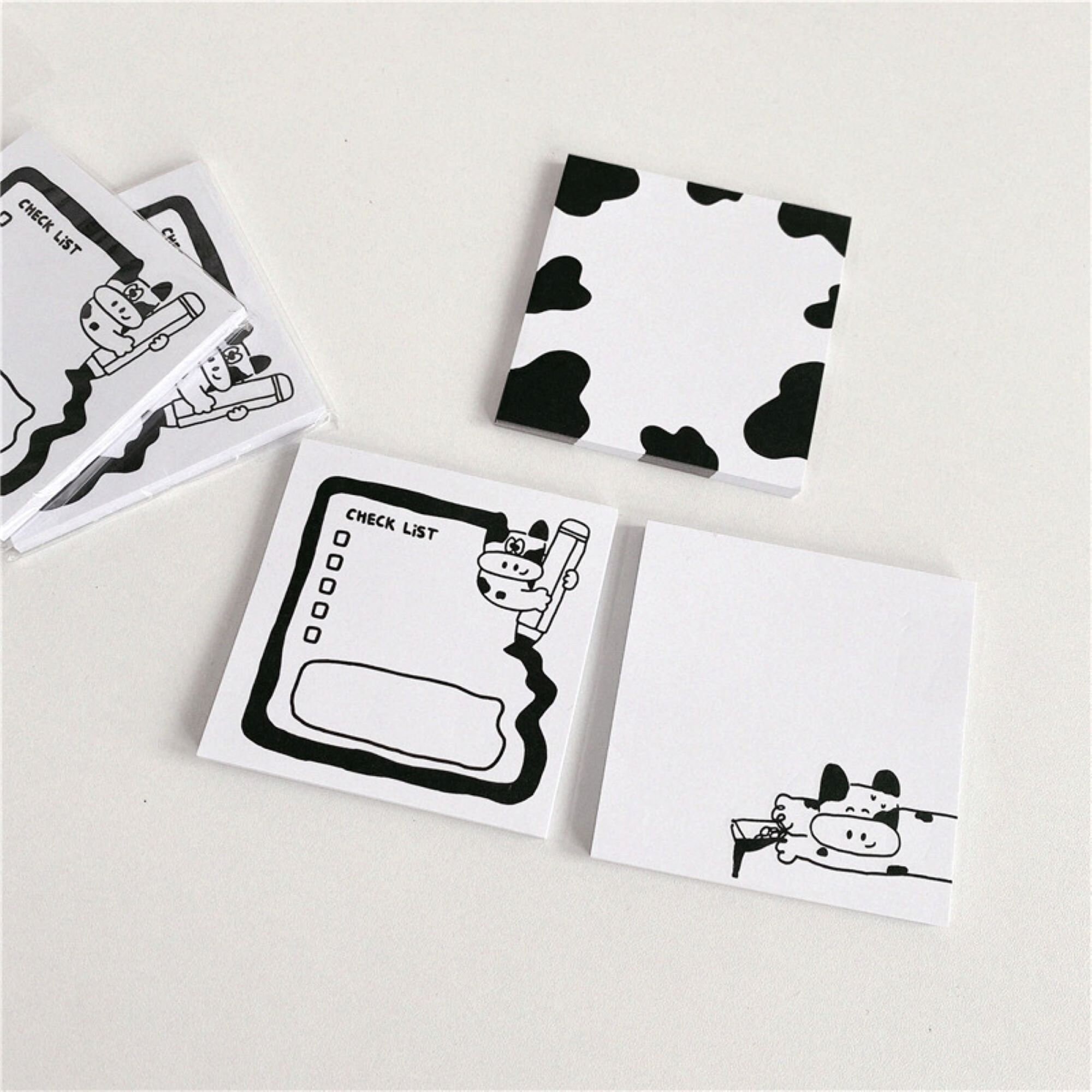 Cow Print Notepads Black And White Note Pad Cow Print Note Etsy Finland
