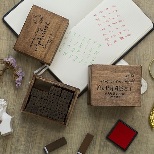 Alphabet Stamp Set for Paper Letter Rubber Stamps Vintage for Etsy
