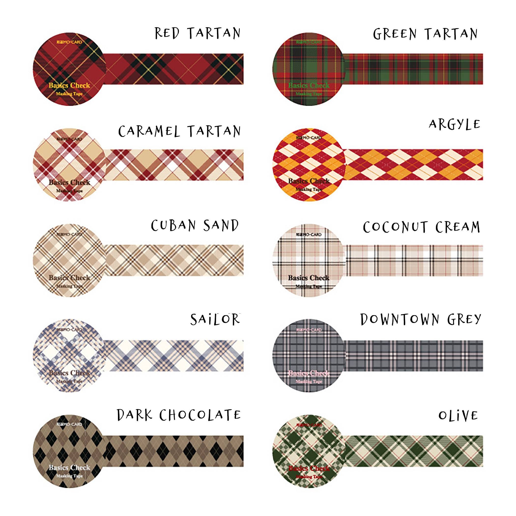 Patterned Washi Tape: Assorted Sizes, 8 pieces - Red –