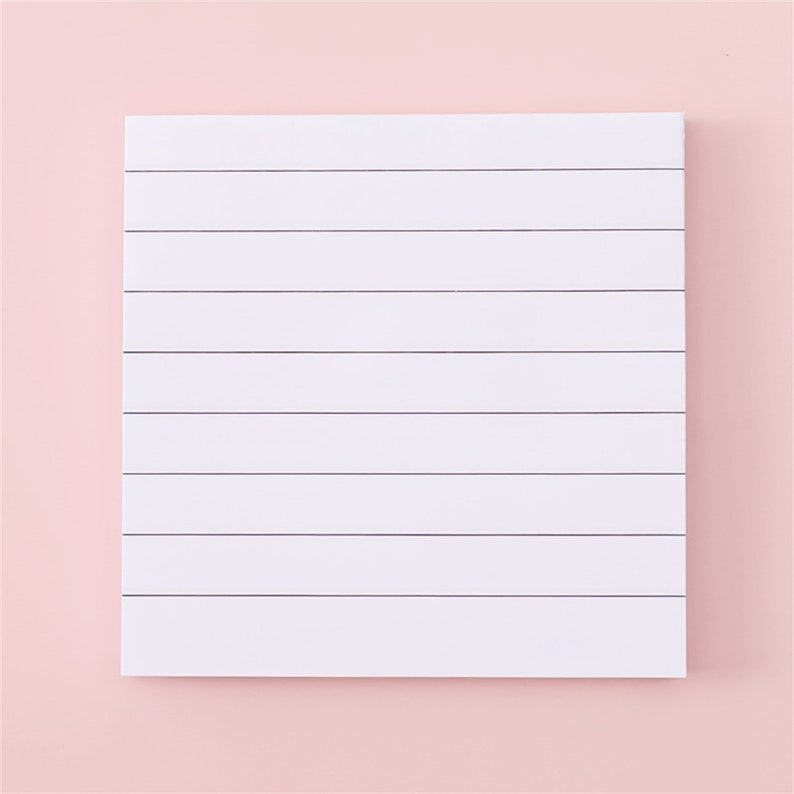 Grid Sticky Notes, Lined Paper Notes, Mini Grid, Lined Design Sticky Notes, Kraft Sticky Notes, Memo Pad, 80 Sheets White Lined