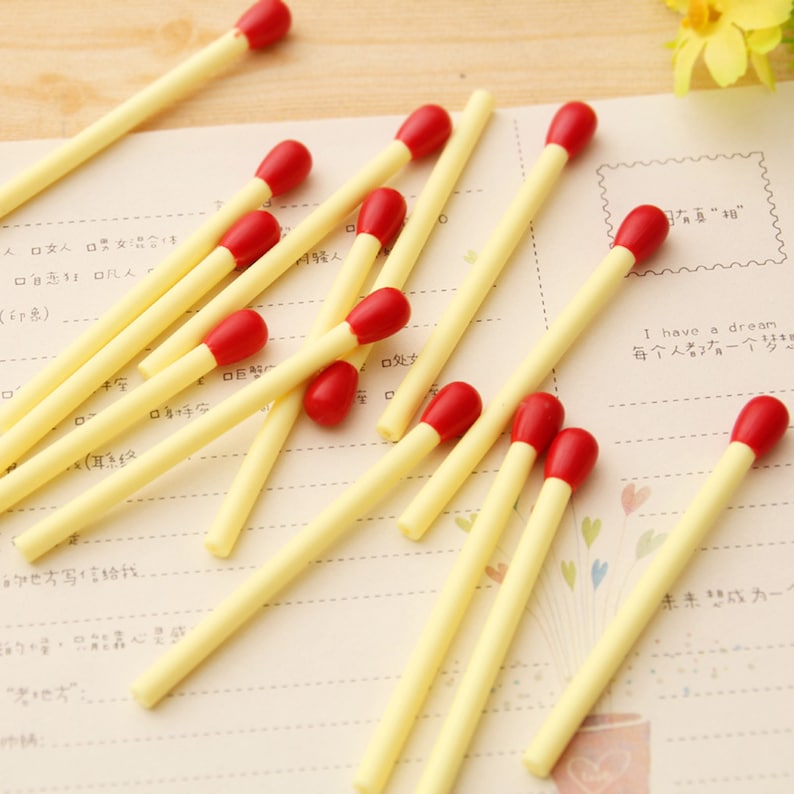 5 Mini Match Ballpoint Pens, Cute Novelty Pens, School Supplies, Party Bag Fillers