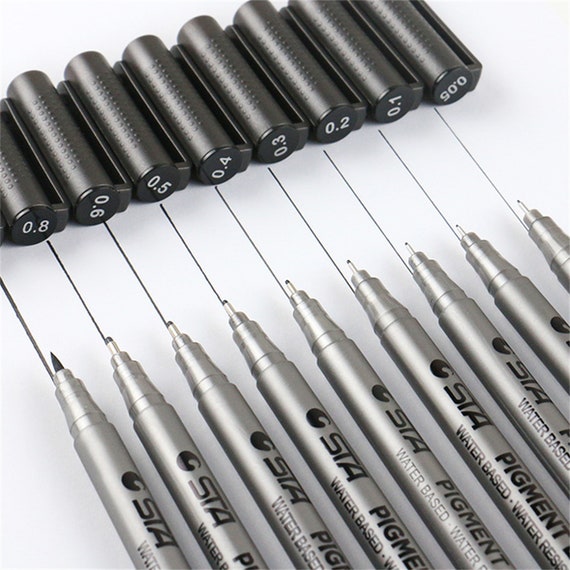 Fineliner Pens Set of 9 Waterproof Micro-pens Drawing Pens 