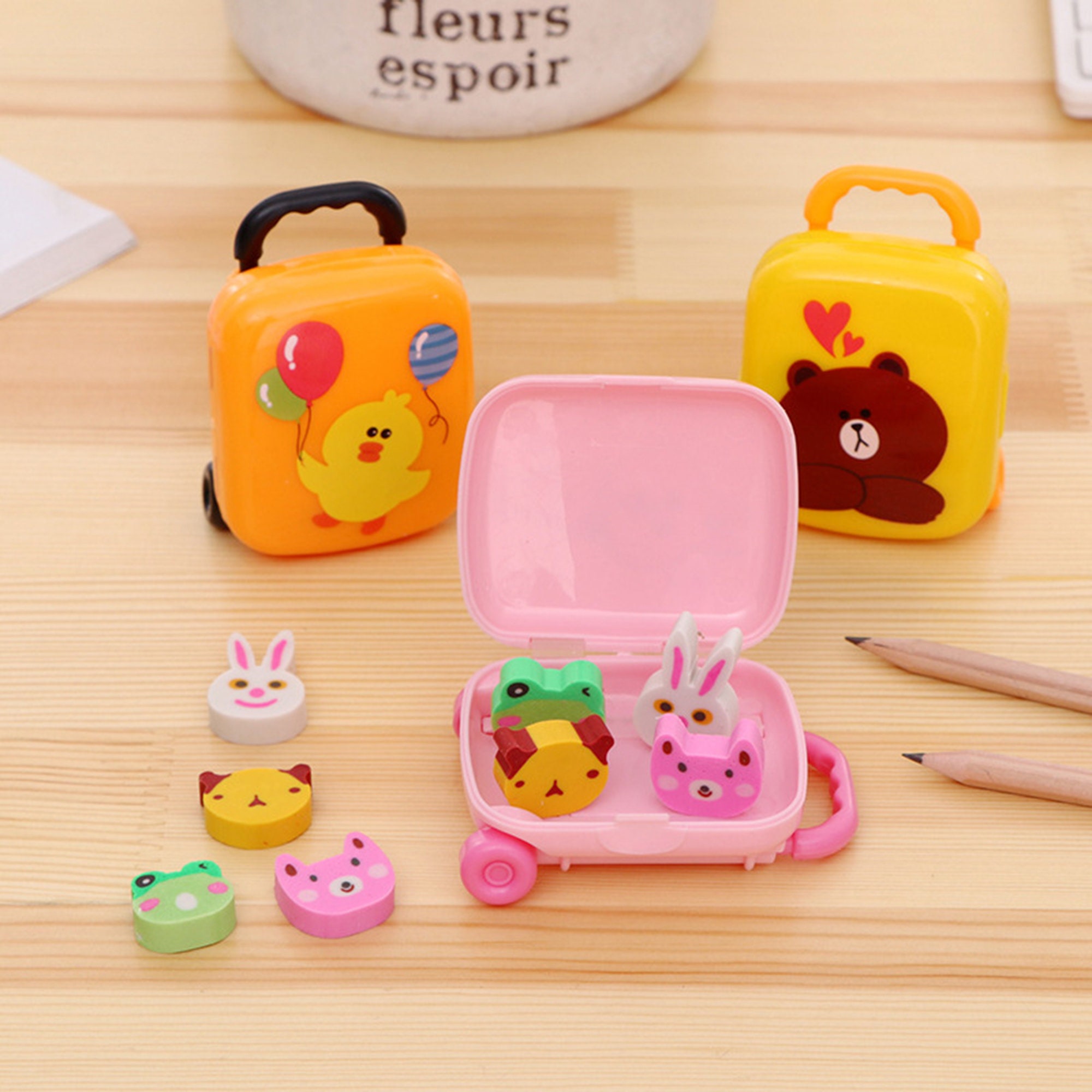 Suitcase Eraser Pack Cute Erasers for Kids School Supplies Etsy