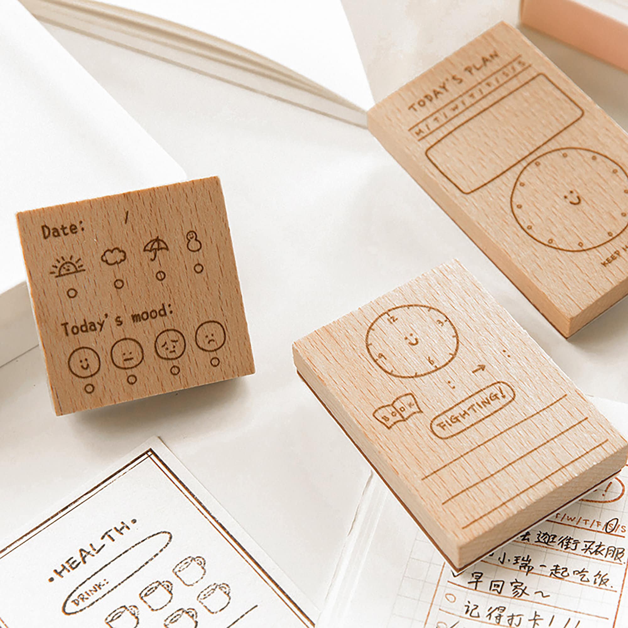 Bullet Journal Day Planner Wooden Stamps Planner Stamps Planner Rubber  Stamp Journaling 2023 New Year Planner Stamps 