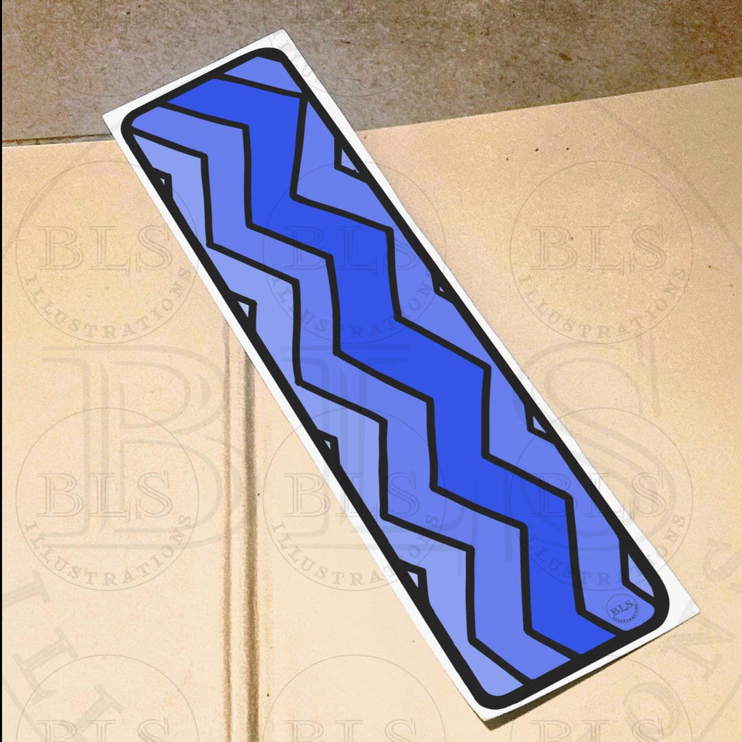 Blue Chevron Printable Bookmark-virtual Bookmark Png-digital Download ...