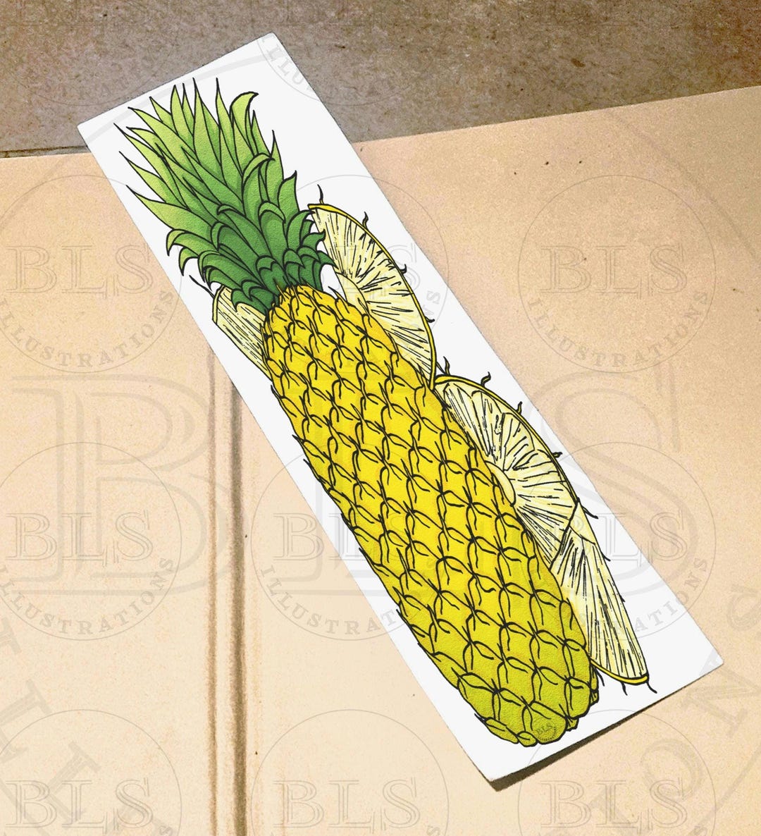 Pine Apple Bookmark-printable Bookmark-virtual Bookmark Png-fruit ...