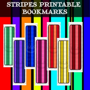 Stripes Printable Bookmarks-Digital Bookmarks-Bookmark Set-Bookmark Bundle-Bookmark PNG-Bookmark Design-Bookish PNG-Reading Accessory