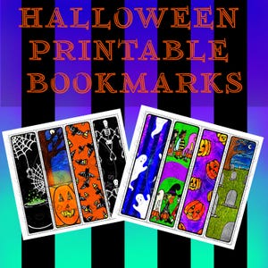 Halloween Printable Bookmarks-Halloween Bookmarks-Digital Bookmarks-Bookmark Set-Bookmark Bundle-Unique Bookmarks