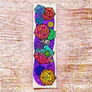 D20 Dice Bookmark-Printable Page Saver-RPG Virtual Study Aid-Dnd Lover Reading Accessory-Fantasy Book Lover Gift-Book Club Favor-Stationery