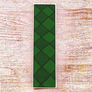 Cozy Quilt Bookmark PNG-Green Quilt Printable Page Saver-Virtual Reading Accessory-Digital Book Lover Gift-Student & Teacher School Supply