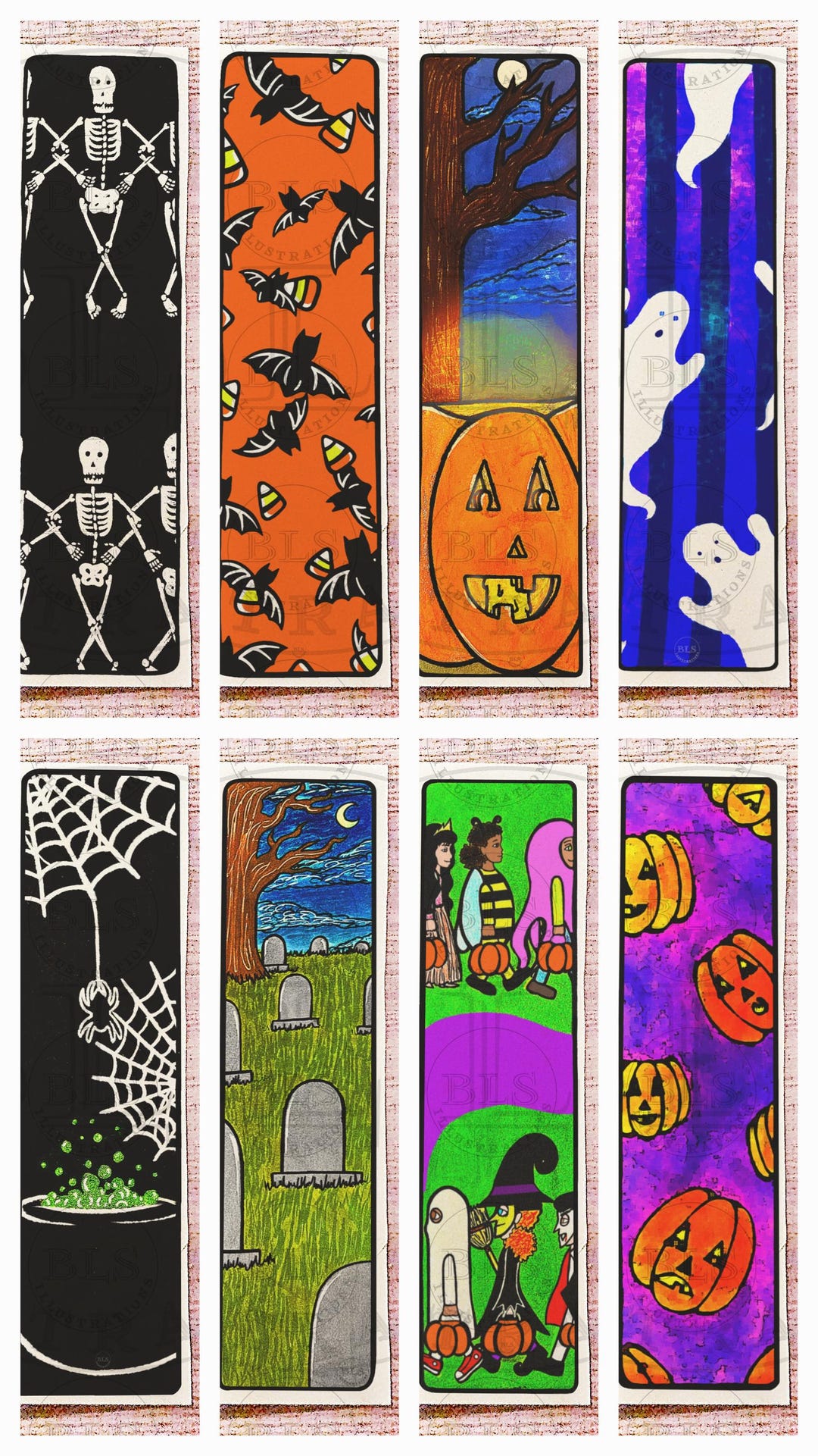 Digital Bookmarks-halloween Printable Bookmarks-virtual Bookmarks ...