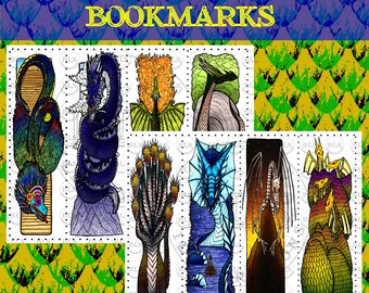 DIY Dragon Bookmarks-Printable Bookmarks Bundle-Virtual Bookmarks Set- Fantasy Reading Accessory-Book Lovers Gift-Book Club Favors