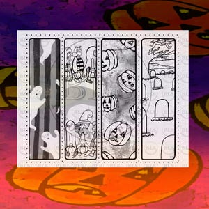 Halloween Printable Coloring Bookmarks-coloring Bookmarks-printable ...