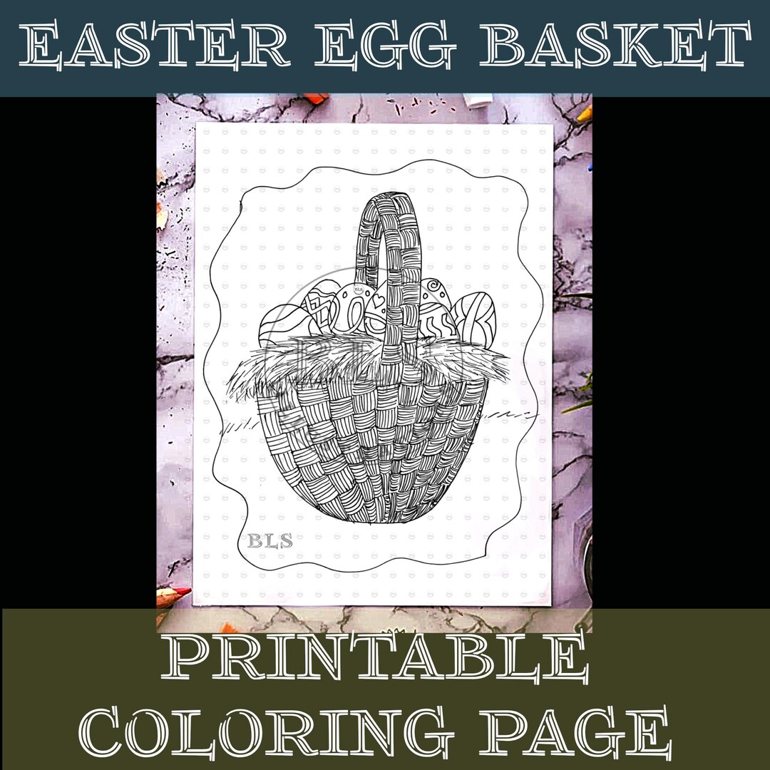 Coloring Page for Kids-easter Egg Basket Printable Coloring-coloring ...