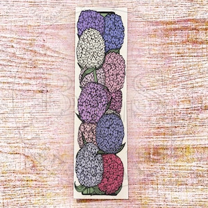 Hydrangeas Bookmark-Floral Book Mark-Printable Bookmark-Eco Digital Page Saver-Spring Flowers Stationery-Reading Accessory Gift-Ebook PNG