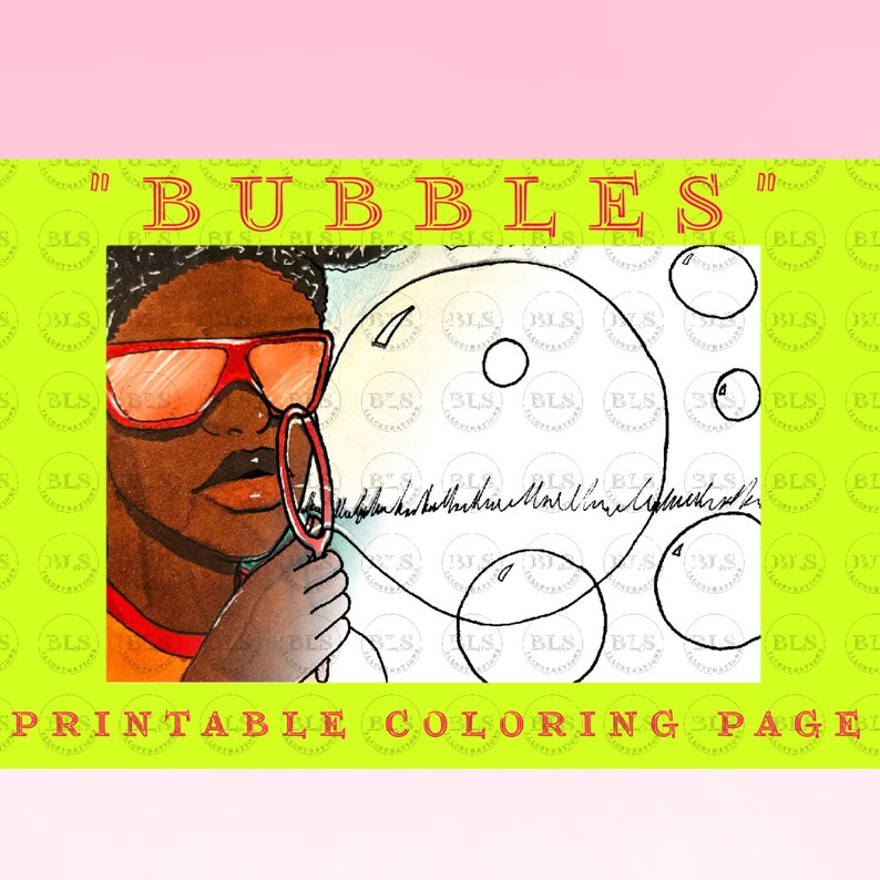 Bubbles Printable Coloring Page - Etsy
