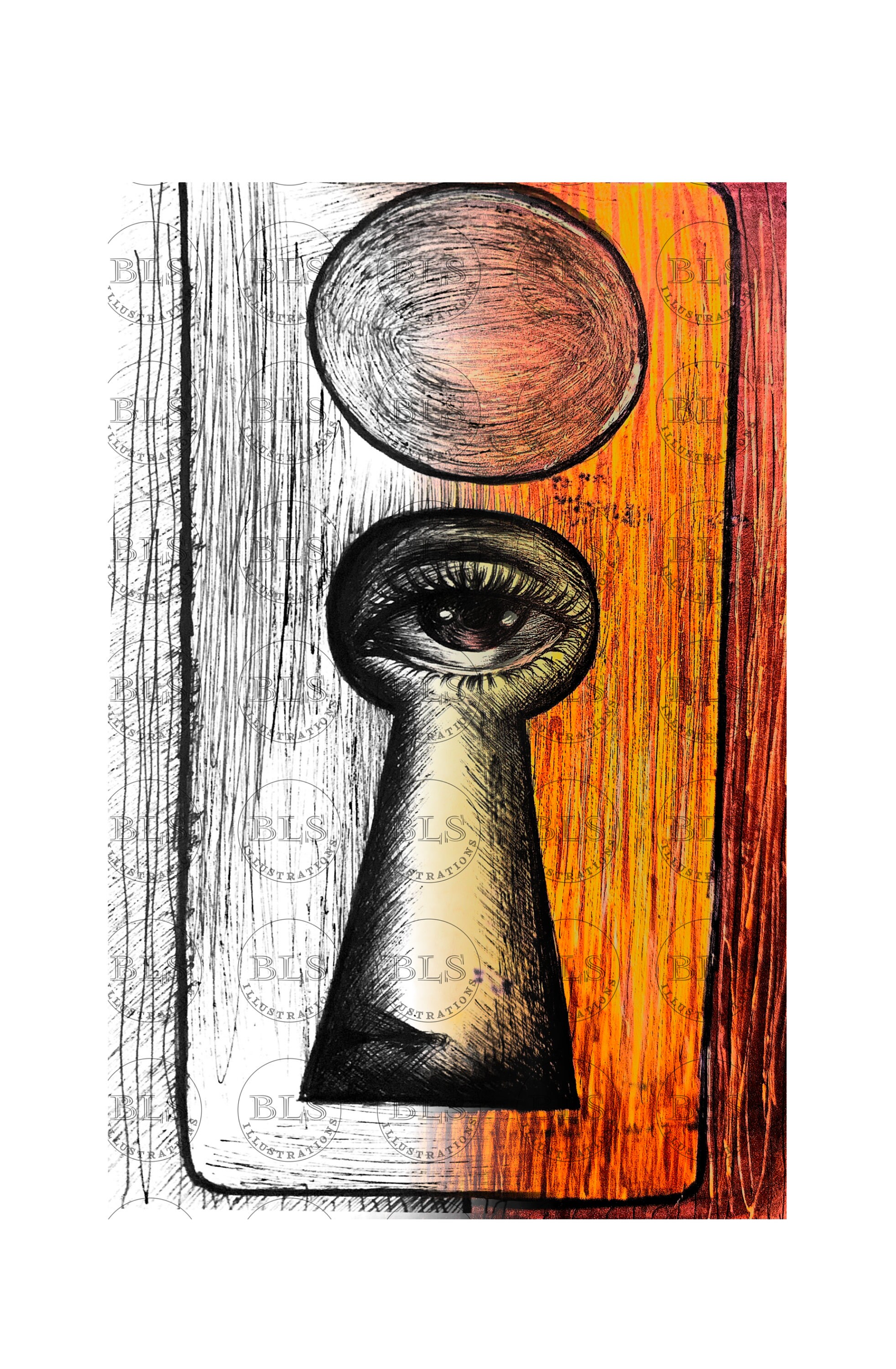 The Keyhole Printable Coloring Page Original Hand Drawn - Etsy