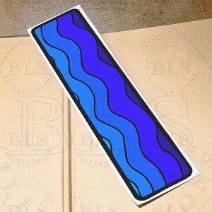 Blue Waves Bookmark-Printable Book Mark-Digital Page Saver PNG-Teens Virtual Study Aid for School-Aesthetic Reader Gift for Book Lover
