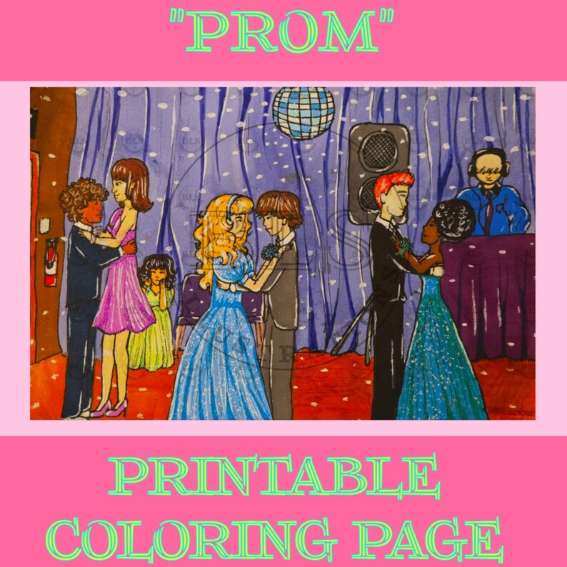 Prom Printable Digital Download-prom Printable Coloring Page - Etsy