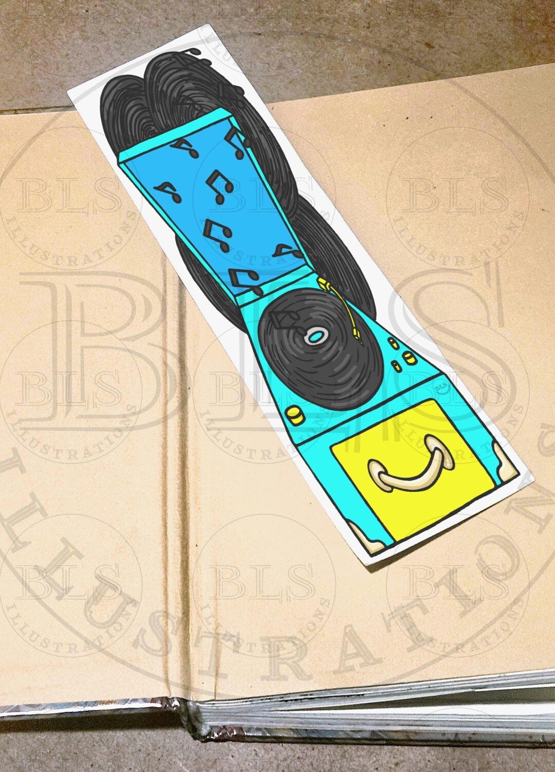 Digital Bookmark-vinyl Record Player Printable Bookmark-virtual Study ...