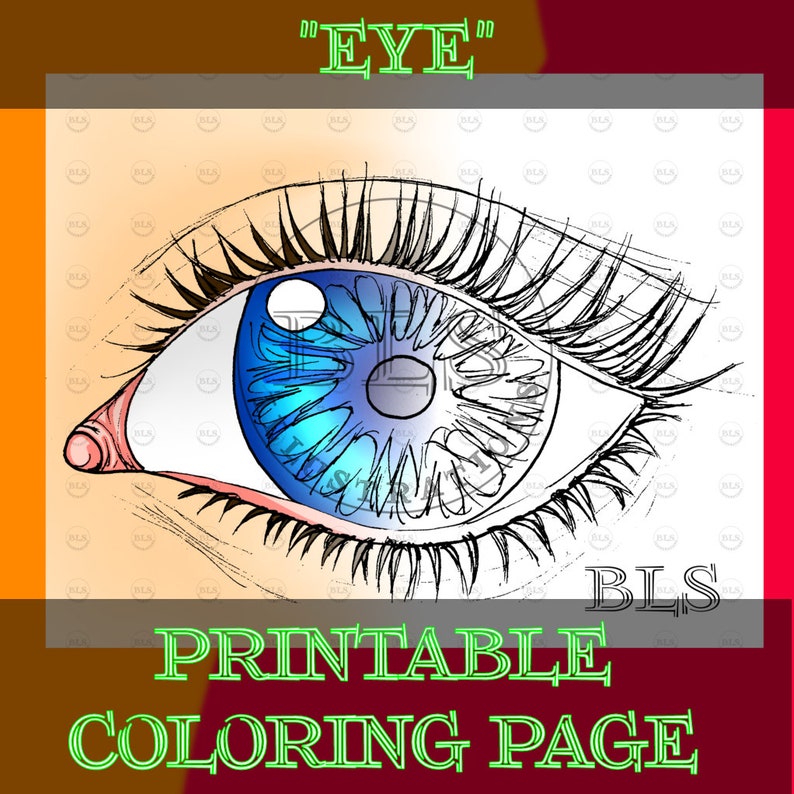Eye Printable Coloring Page Adult Coloring Sheet Coloring Page for ...