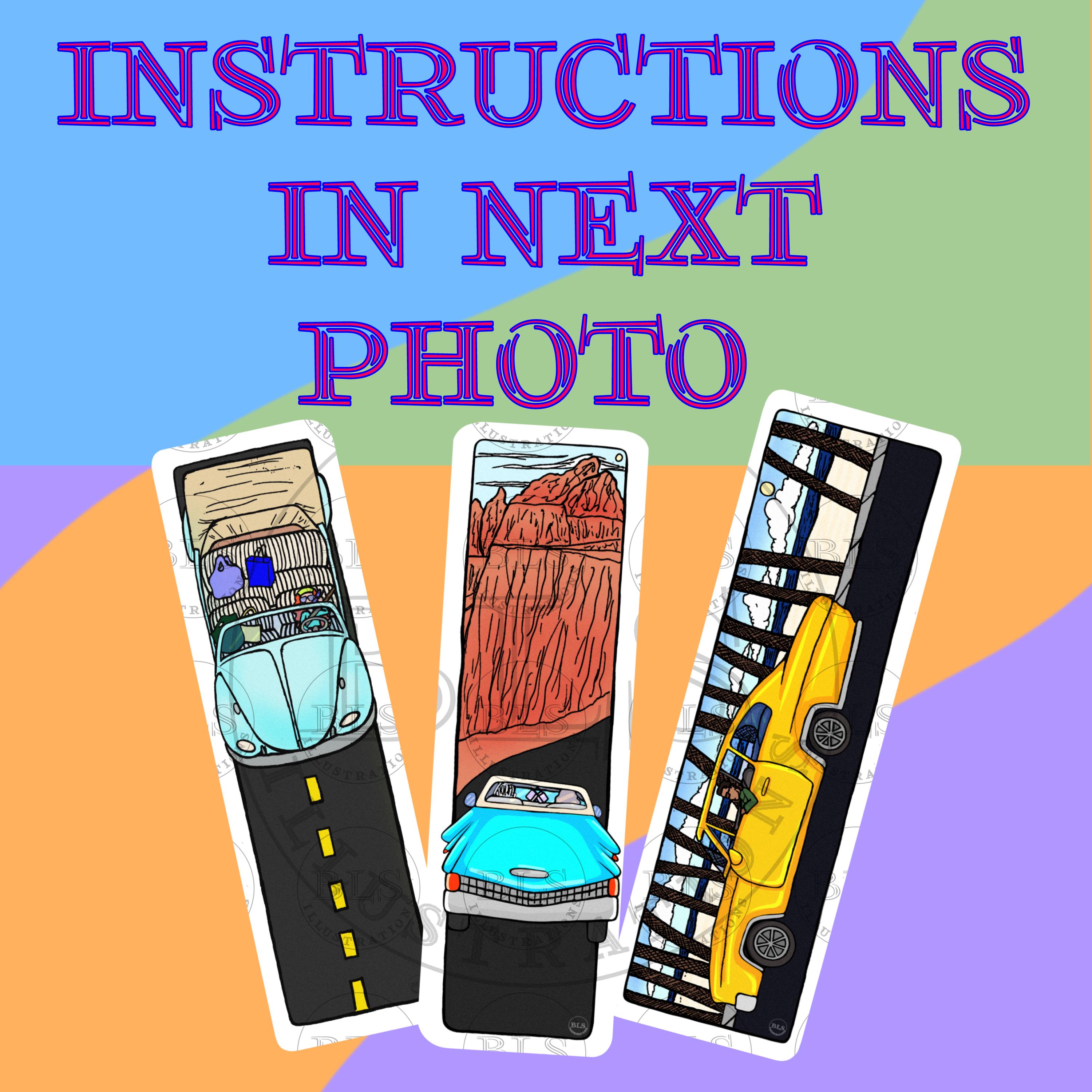 Car Bookmark Bundle-virtual Bookmark Set-reading Accessories-book ...