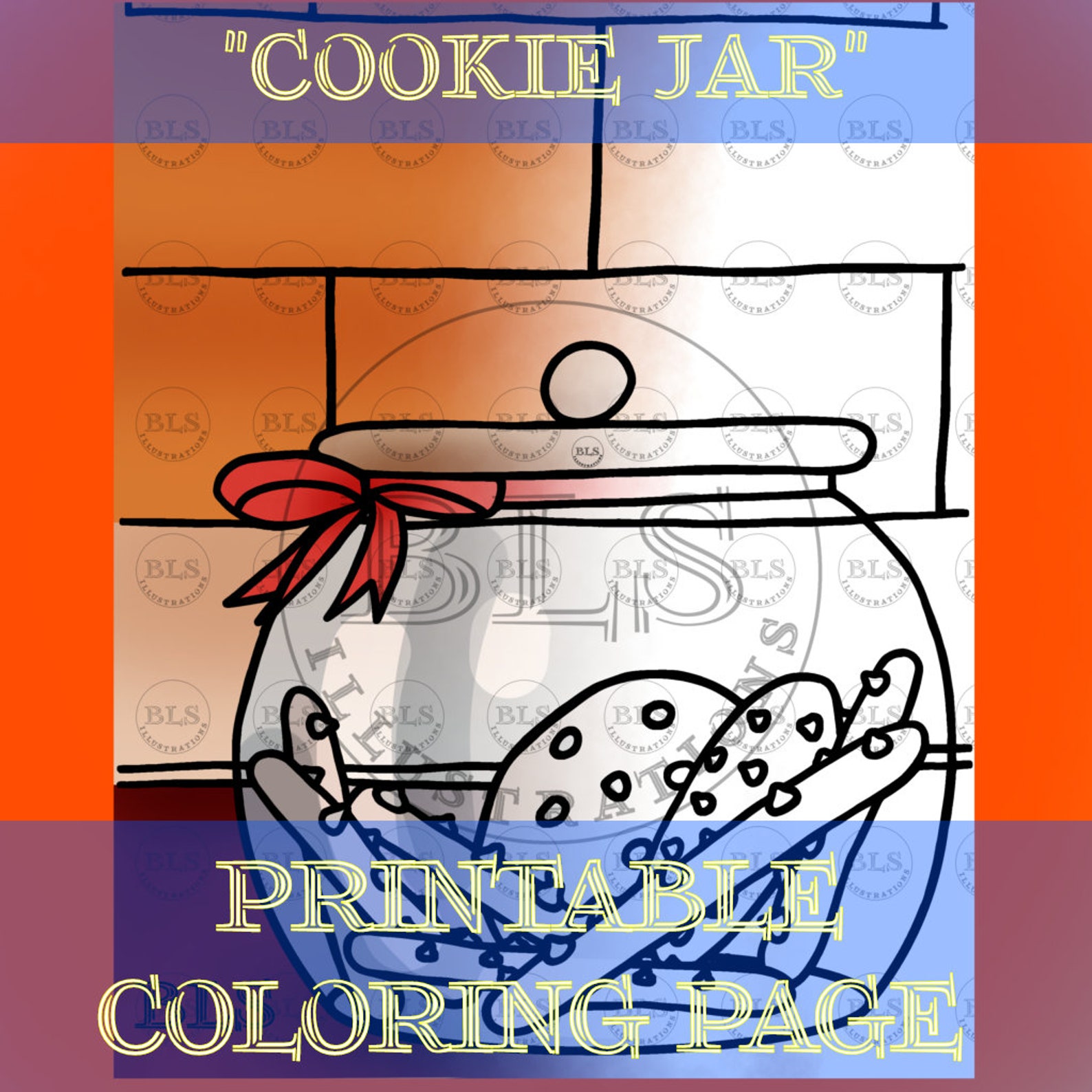 Cookie Jar Printable Coloring Page Digital Download Coloring Page for ...