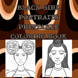 Black Girl Portraits Printable Coloring Book Portrait Coloring Pages ...