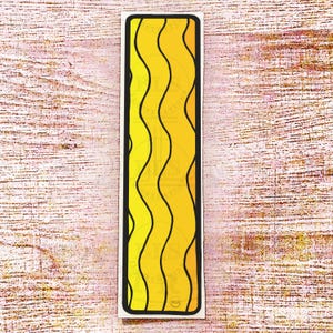 Yellow Wave Bookmark-Printable Book Mark-Digital Bookmark PNG-Aesthetic Reading Accessory-Book Lovers Gift-Study Aid for Teens