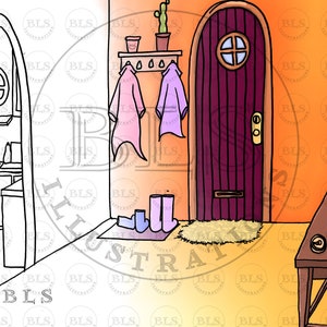 Front Door Printable Coloring Page Digital Download Kids Coloring Page ...