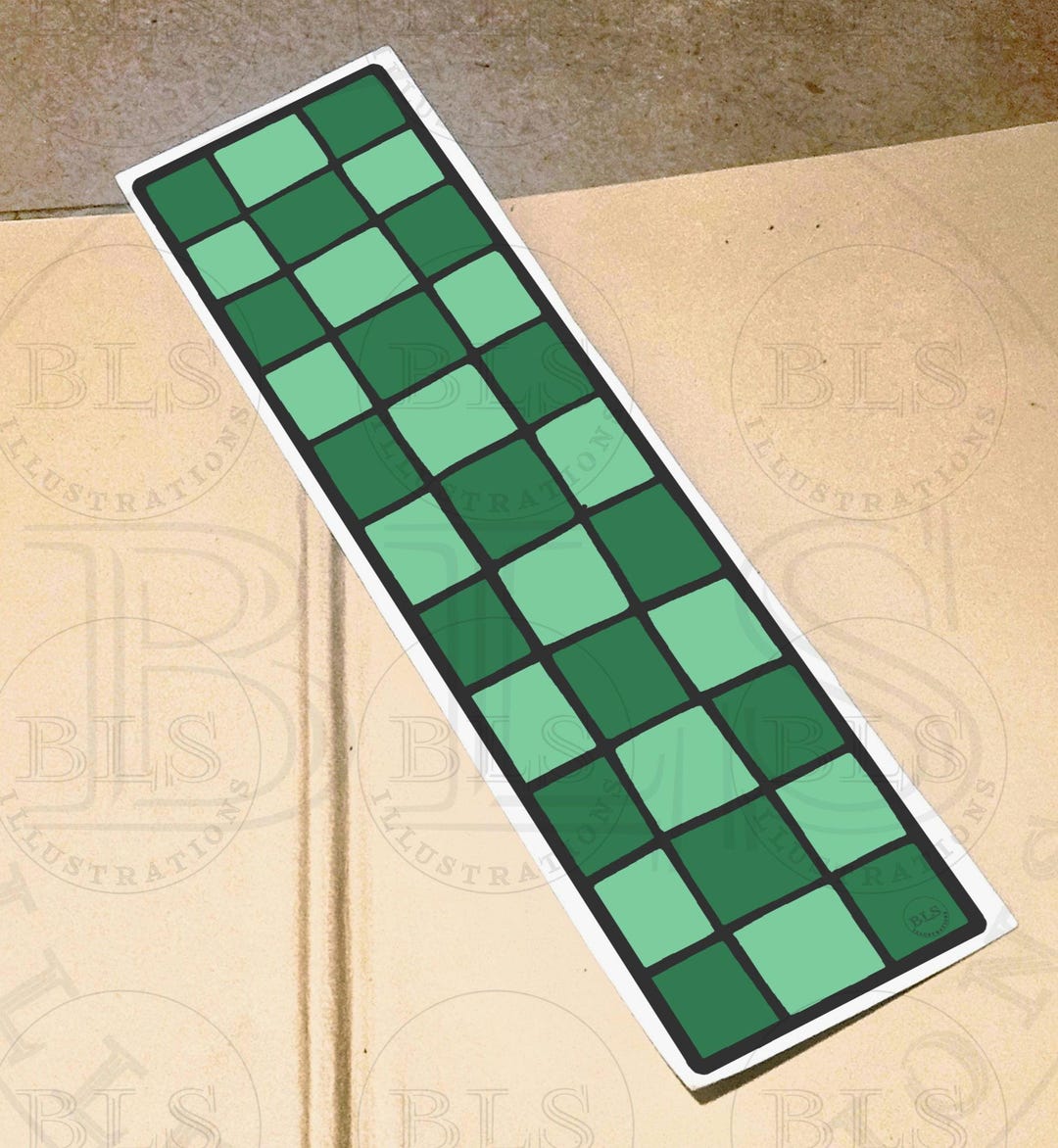 Green Checkered Mark-(outline) Printable Bookmark Png-geometric Reading ...