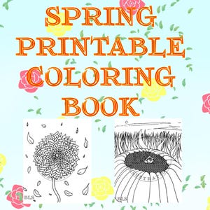 Spring Coloring Book: Hand-Drawn Floral Designs (Digital Download)
