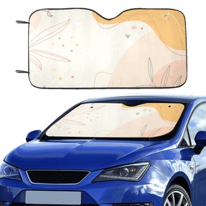 Boho Abstract Car  Sun Shade, Minimal Art  Windshield Vehicle Accessories Auto Cute Protector Window Visor Screen Cover Decor 55&quot; x 29.53&quot;