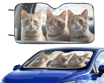 Cats Sunshade, Funny Car Windshield Sun Shade Kitten Shield Blocker Accessories Auto Cover Protector Window Solar Visor Women Screen