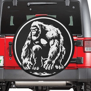Bigfoot Spare Tire Cover,  Sasquatch Funny Rear Extra Spare Backup Camera Hole Wheel Unique RV Back Cars RV Men Women Trailer Campers