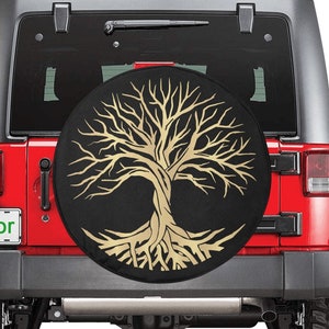 Baum des Lebens Ersatzreifenabdeckung, Zweige Rad Benutzerdefinierte einzigartiges Design Rückkamera Loch LKW Geländewagen RV Off Road Männer Frauen Liebhaber Geschenk
