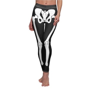 Skeleton Leggings Women, Halloween Bones Goth Printed Yoga Pants Graphic Workout Fun Costume Designer Junior Skinny Tights Gift