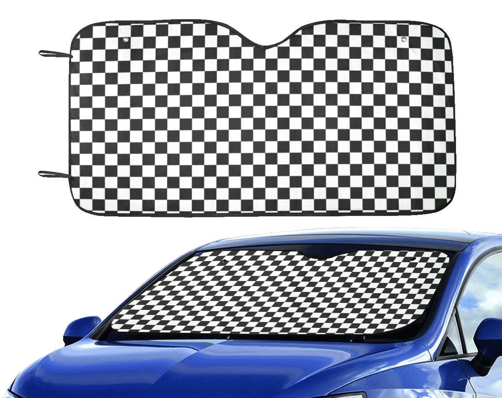 Discover Checkered Windshield Sun Shade Car