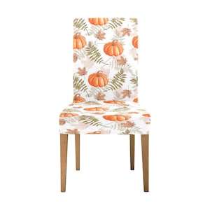 Pumpkins Dining Chair Seat Covers, Fall Autumn Halloween Thanksgiving Orange  Stretch Slipcover Furniture Dining Living Room Decor Modern