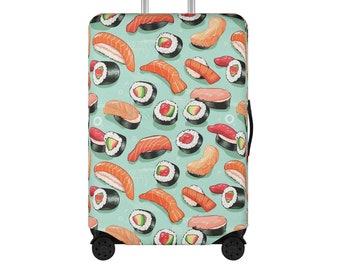 Funda para equipaje de sushi, protector de maleta de comida japonesa, bolsa de transporte dura, envoltura lavable, funda estética de viaje grande y pequeña
