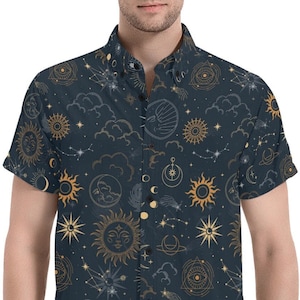 Sun and moon button up shirt outlet