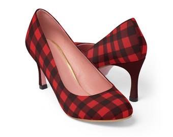 plaid shoes heels