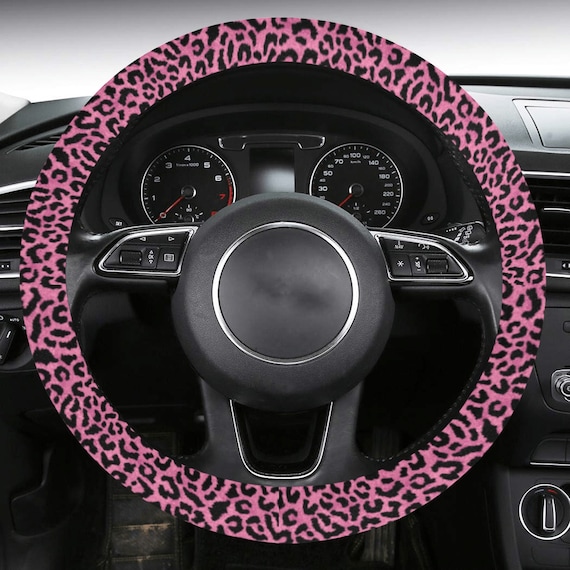 Pink Leopard Steering Wheel Cover With Anti-slip Insert, Cute Purple  Fuchsia Cheetah Animal Print Car Auto Wrap Protector Women Accessories 